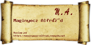 Maginyecz Alfréd névjegykártya